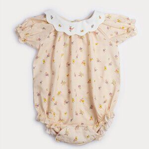 Early Sunday 6/9 Months Floral Romper With Peter Pan Collar NWT